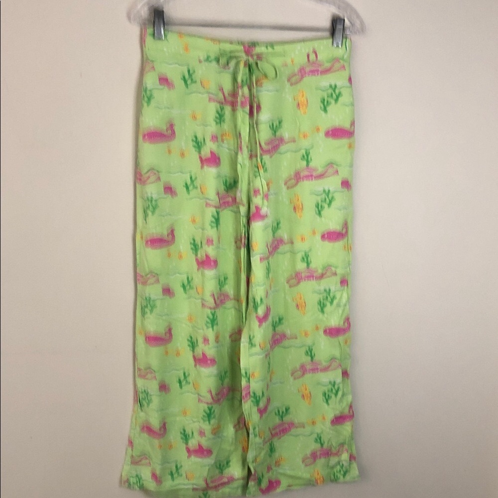 Bamboo Traders novelty print pants scuba fish coral seahorse soft comfy SZ 8